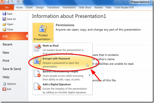 protect powerpoint file